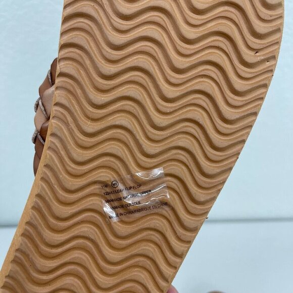 Maurices Leah Cognac Braided Flip Flop Thong Sandals Shoes Womens size 11 M - Picture 7 of 8